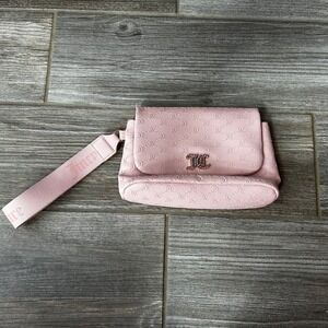 Juicy Couture Y2K Pink Monogram Wristlet Clutch Evening Bag Purse